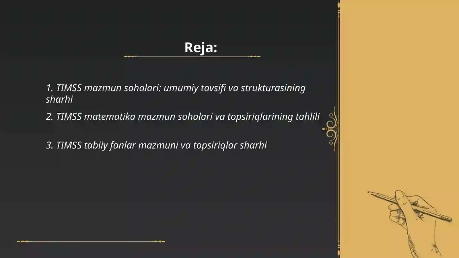TIMSS mazmun sohalari topshiriqlar va natijalar sharhi 2