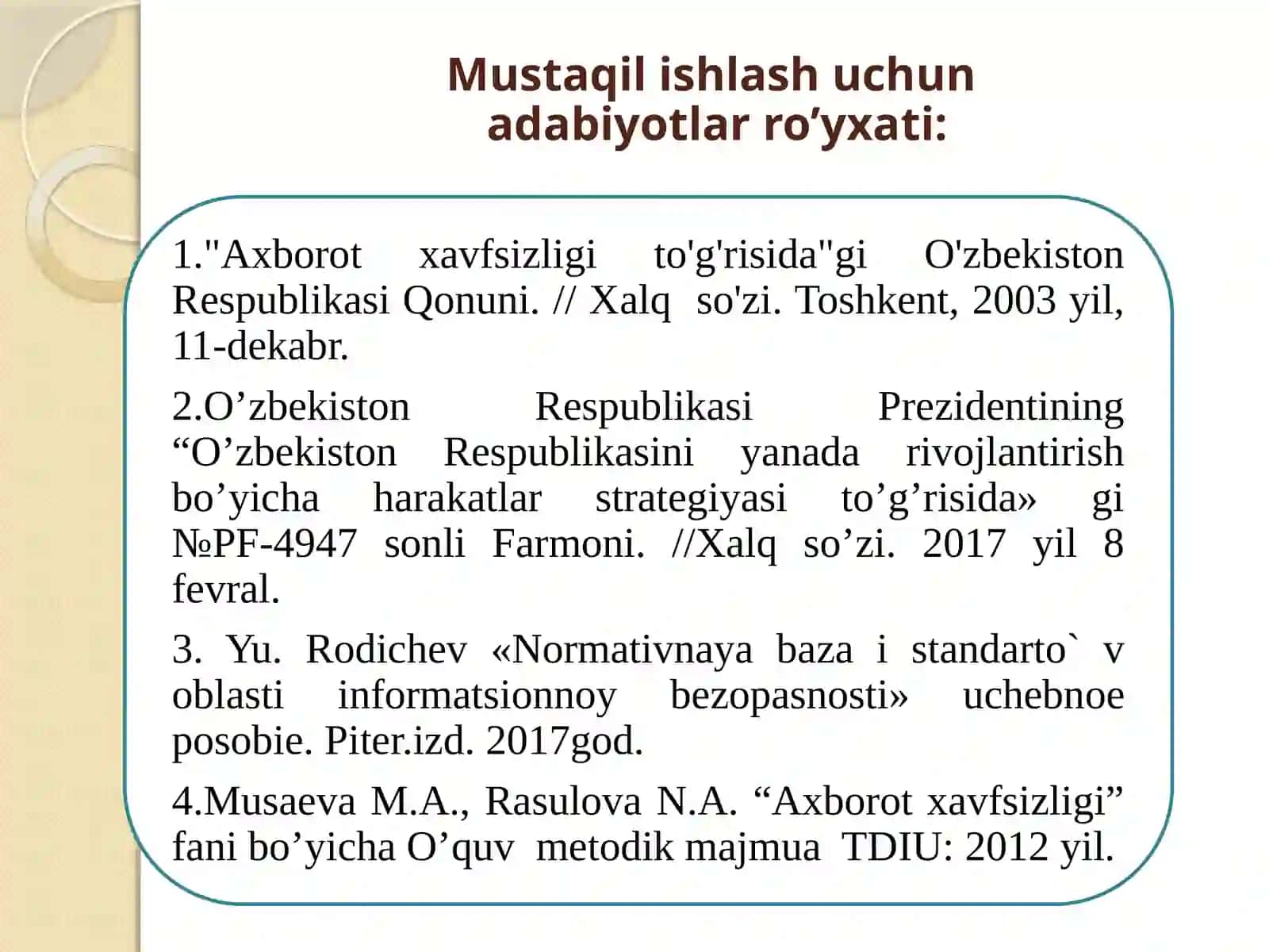 Axborot Xavfsizligi Fanini O'qitishdan Maqsad va Vazifalari 2
