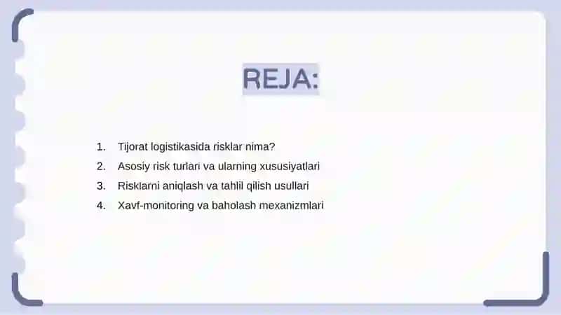 Tijorat logistikasida risklar nima? 2