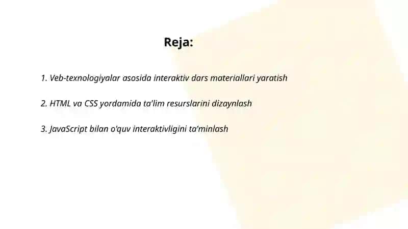 Veb-texnologiyalarga asoslangan didaktik materiallar yaratish 2