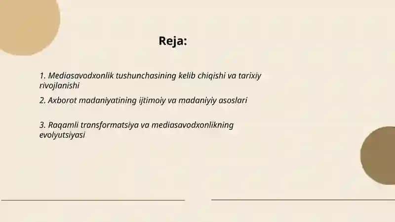 Mediasavodxonlik va axborot madaniyati evolyutsiyasi 2
