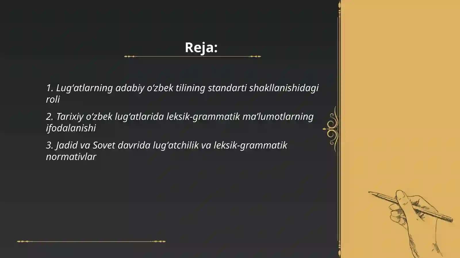 OʻZBEK TILI TARIXIDA ADABIY TILNING TAKOMILIDA LUG’ATLARNING O’RNI VA ULARDA LEKSIK-GRAMMATIK MA’LUMOTLARNING BEILISHI 2