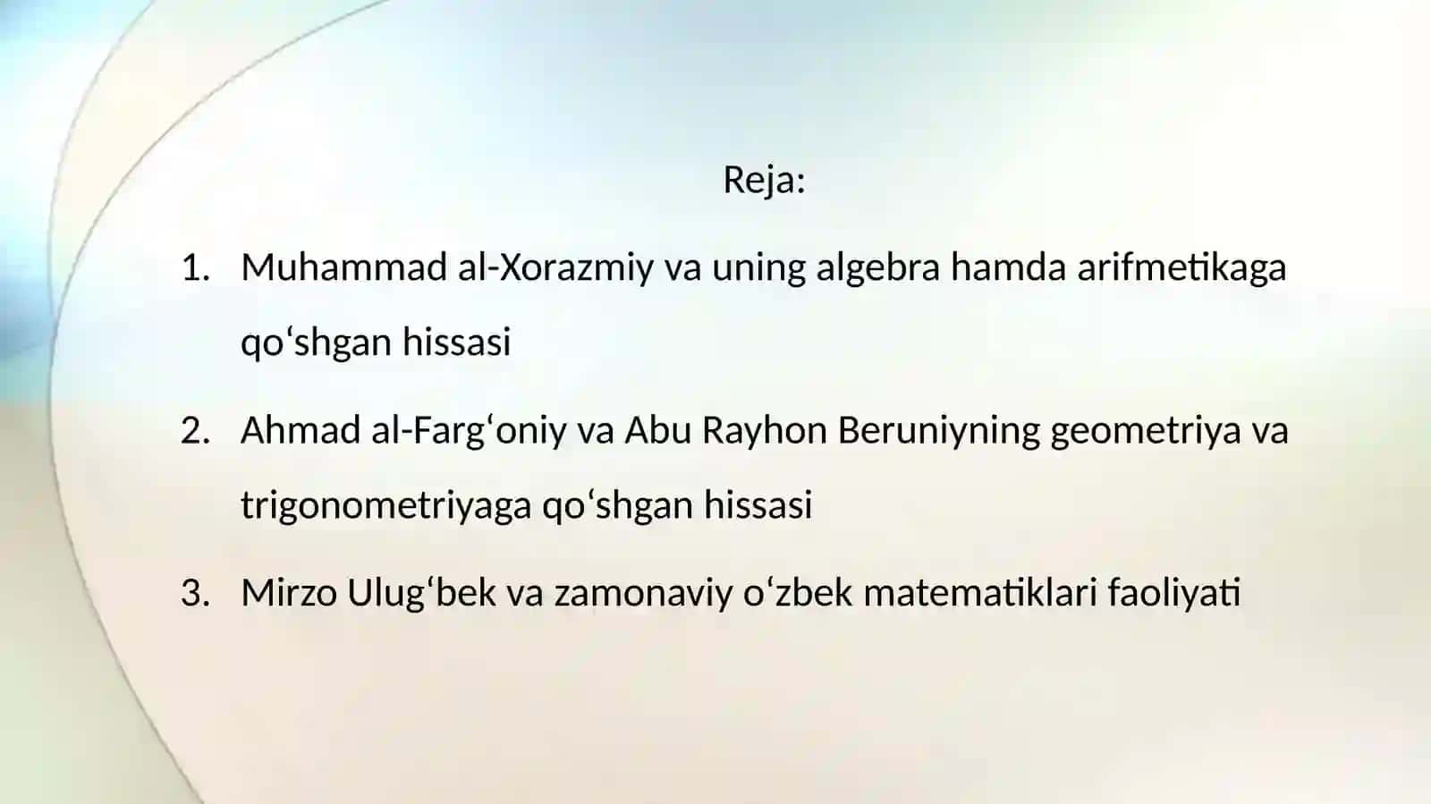 O‘zbekistonda o‘zbek olimlarining elementar matematika va matematika sohalarining rivojlanishiga qo‘shgan hissasi 2