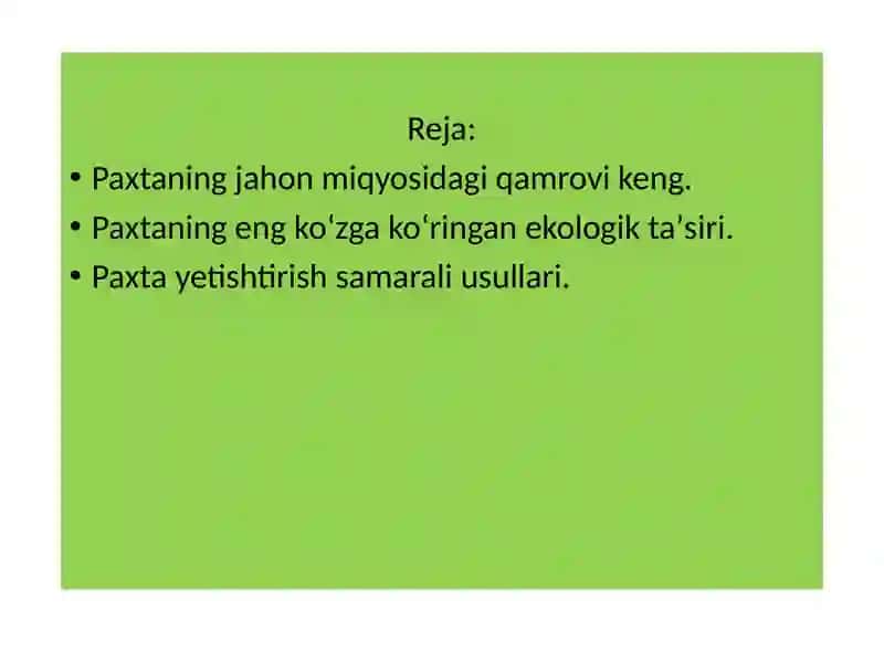IQTISODIYOT PAXTA YETISHTIRISH SAMARALI YO‘LLARI 2