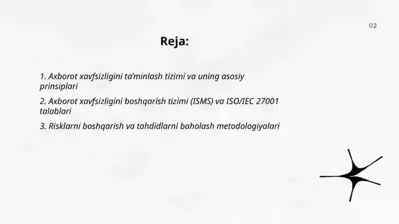 Axborot xavfsizligini ta’minlash tizimi 2