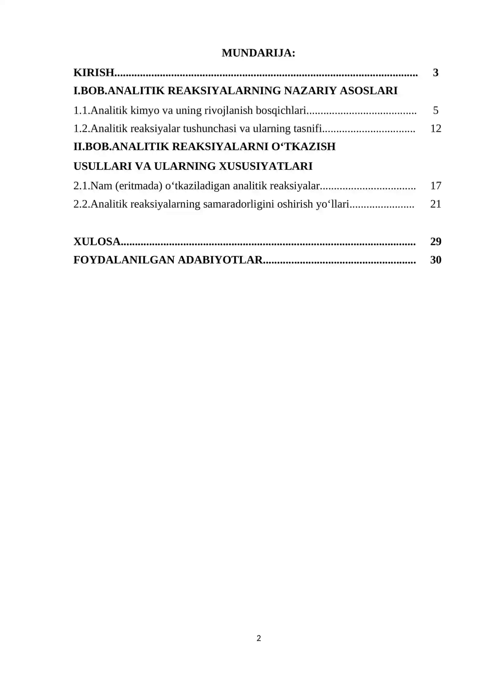 ANALITIK REAKSIYALARNING O’TKAZISH USULLARI 2