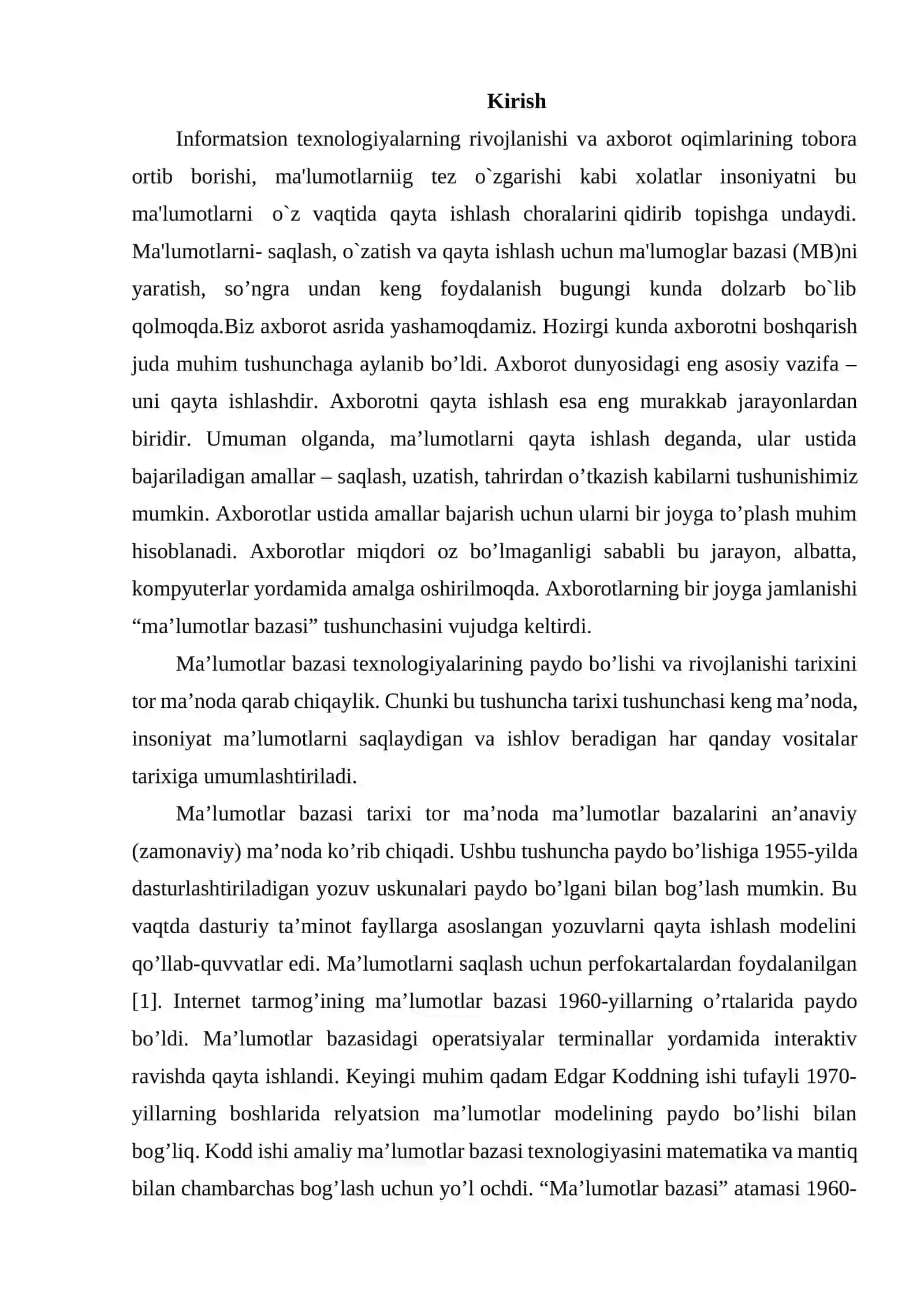 Mehmonxona ma’lumotlar bazasini loyihalash 2