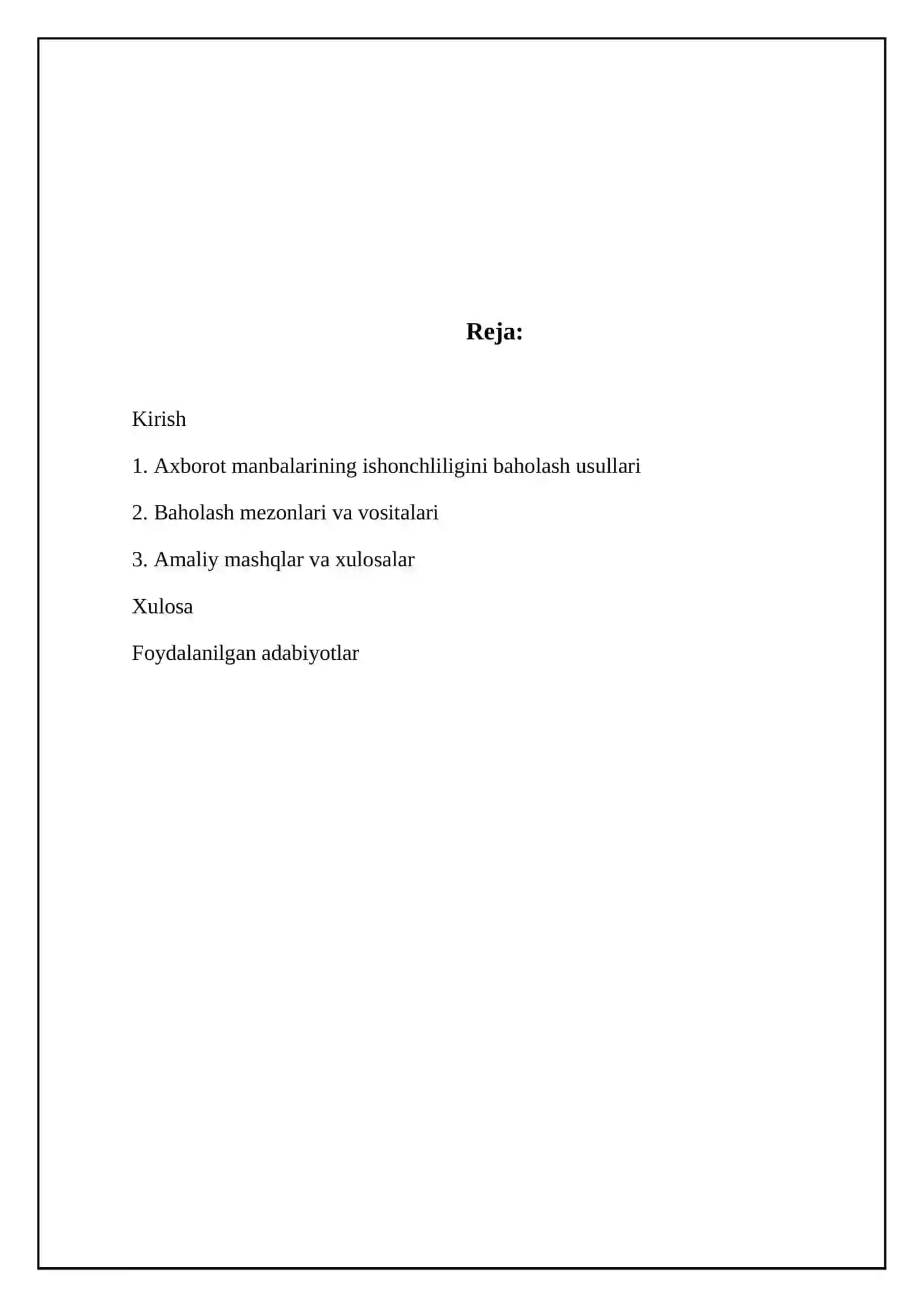 Axborot manbalarining ishonchliligini baholash usullari 2
