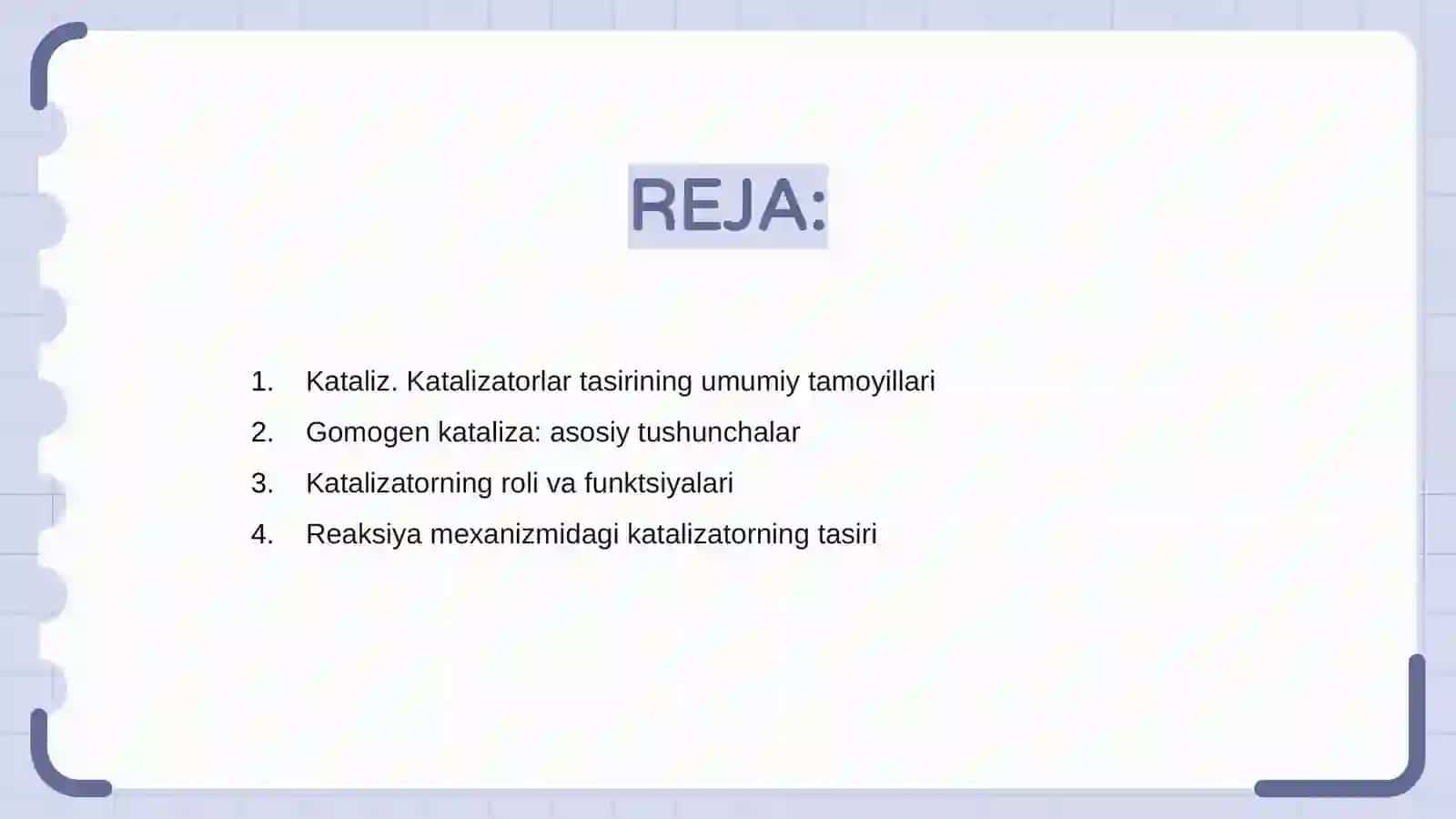 Kаtаliz. Kаtаlizаtоrlаr tаsirining umumiy tаmоyillаri 2