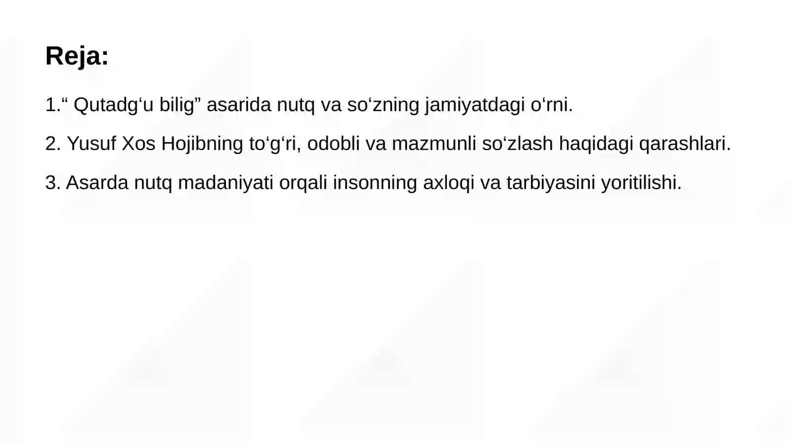 Yusuf Xos Hojibning Qutadg`u bilig asarida nutq madanyatiga oid qarashlari. 2