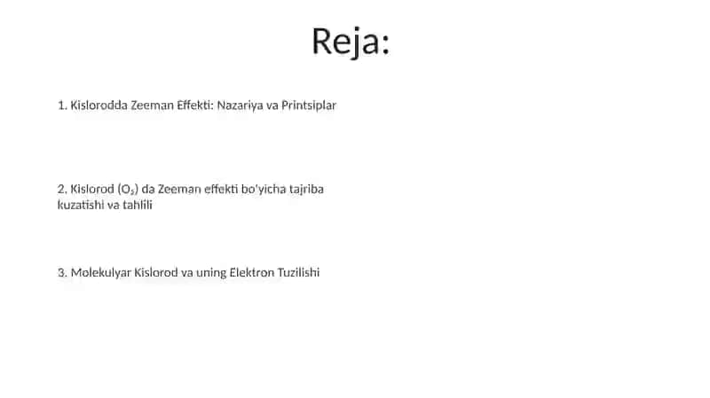 Kislorod malekulasi uchun Zeeman effekti 2