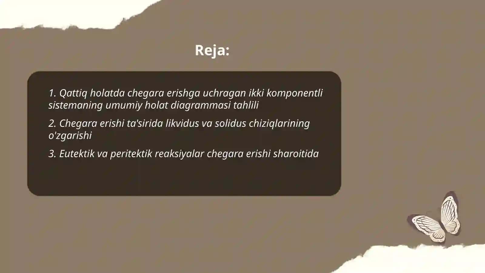 Qattiq holatda chegara uy erishga uchragan ikki komponentli sistemaning holat diagrammasini o'rganish 2