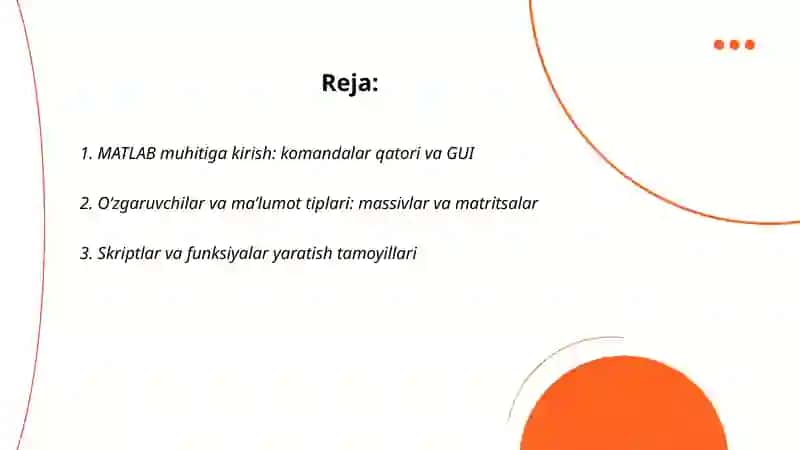 MatLab ilovasida dasturlashni qoʻllash 2
