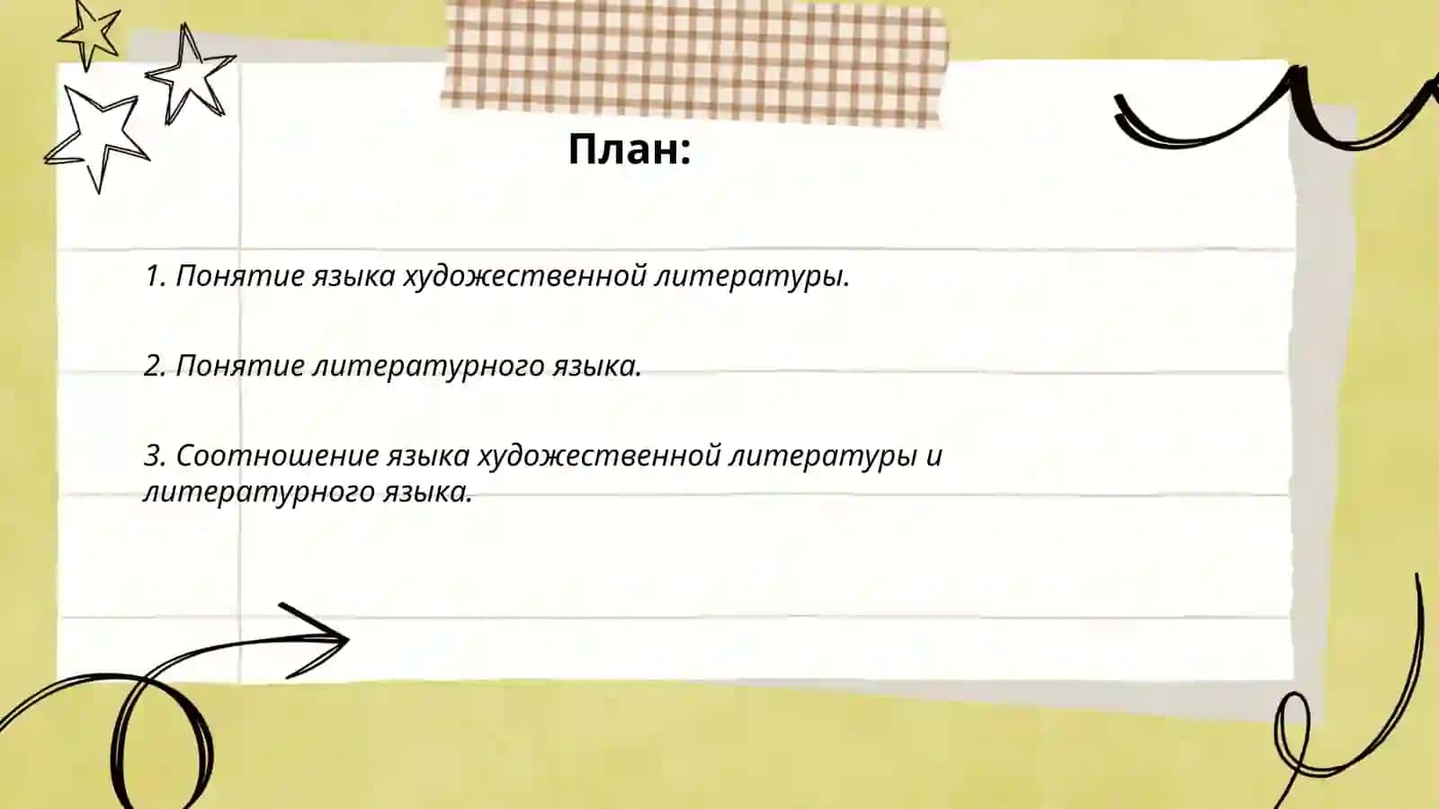 Учебное пособие "Соотношение понятий «язык художественной литературы» и «литературный язык»" 2