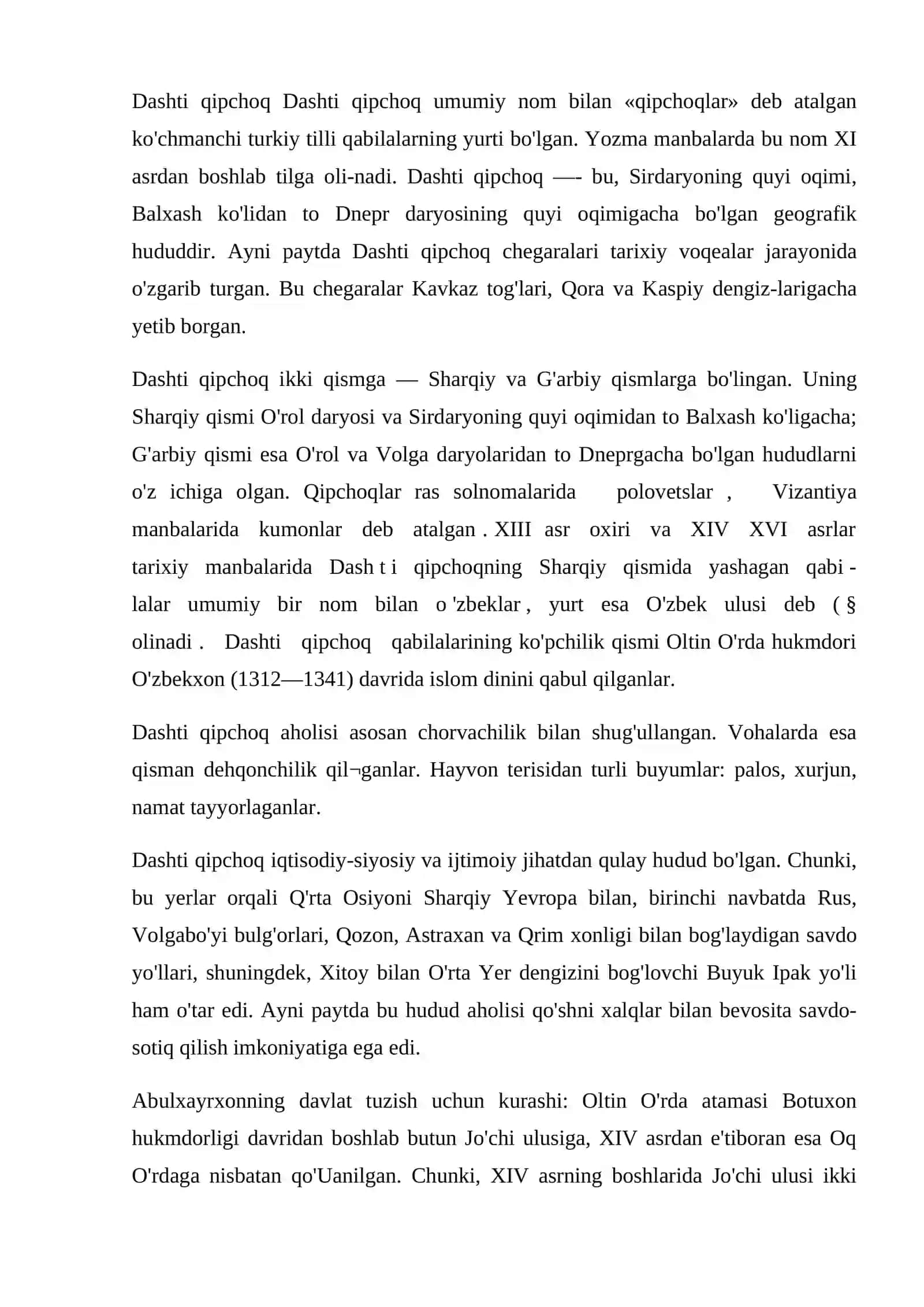 DASHTI QIPCHOQ O’ZBEKLARNING DAVLAT SIFATIDA SHAKLLANISHI 2