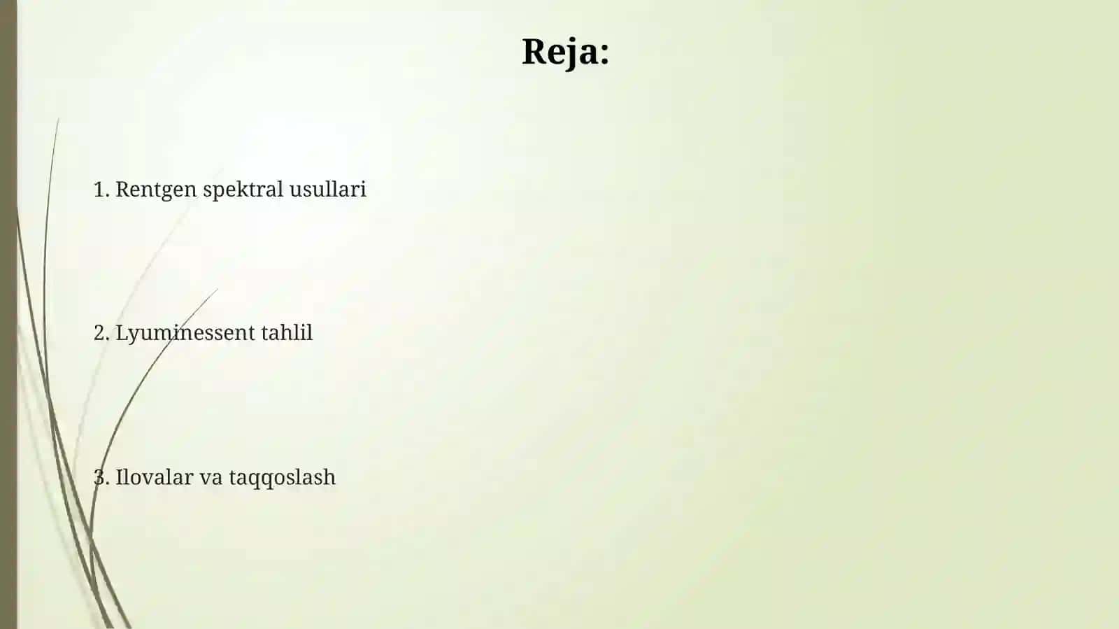 Rentgen spektral usullari va lyuminessent tahlil 2