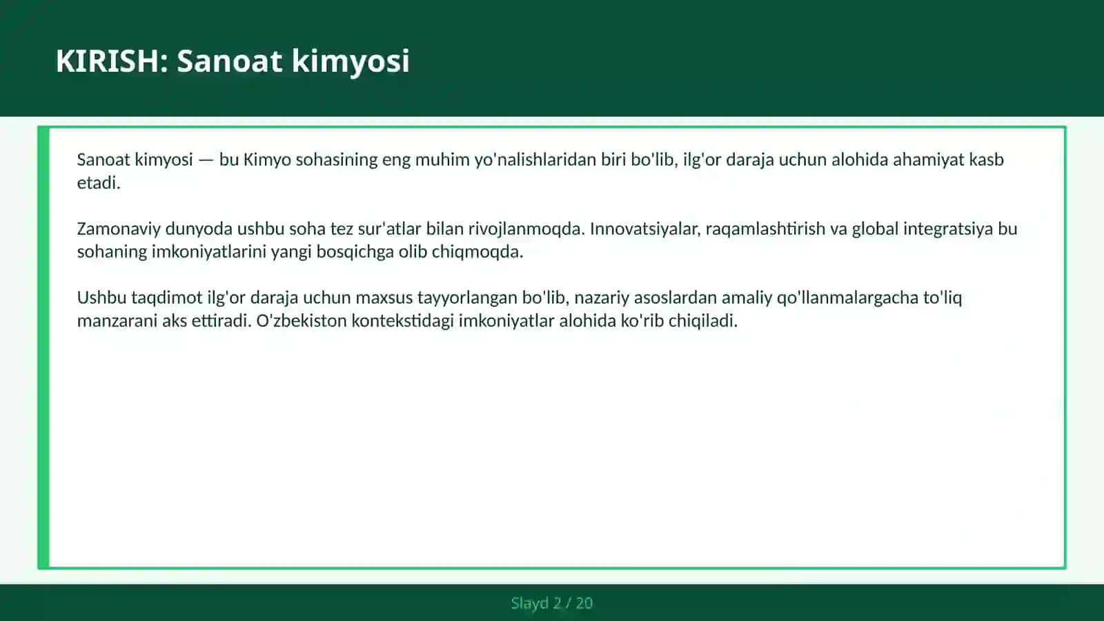 Sanoat kimyosi 2