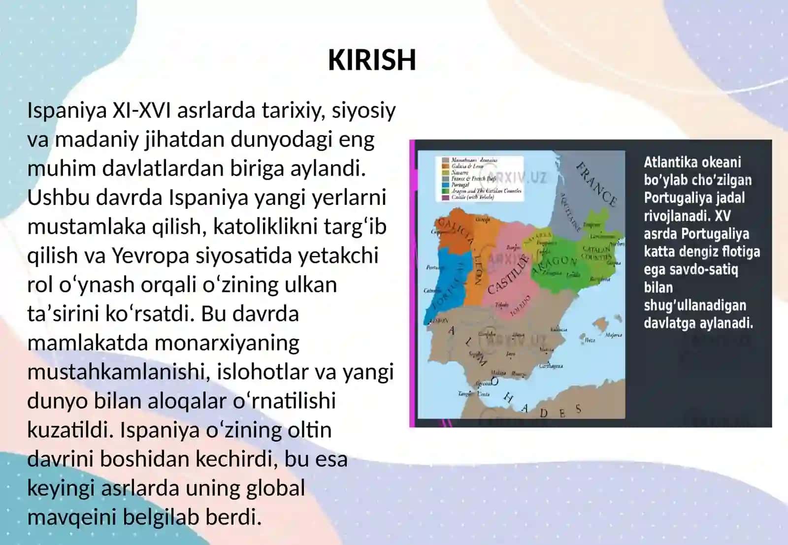 XI-XV ASRLARDA ISPANIYA 2