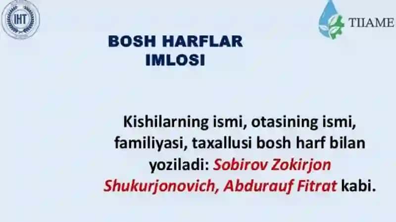 bosh harflar imlosi 2