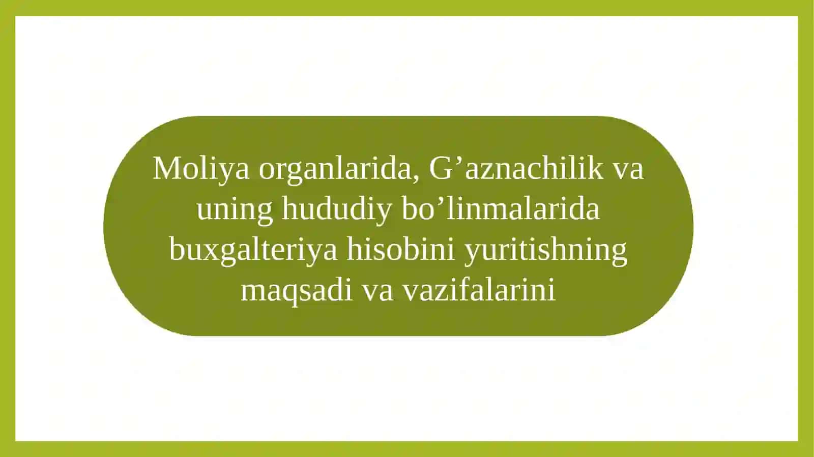 Budjet hisobi fanidan tayyorlagan taqdimoti 2