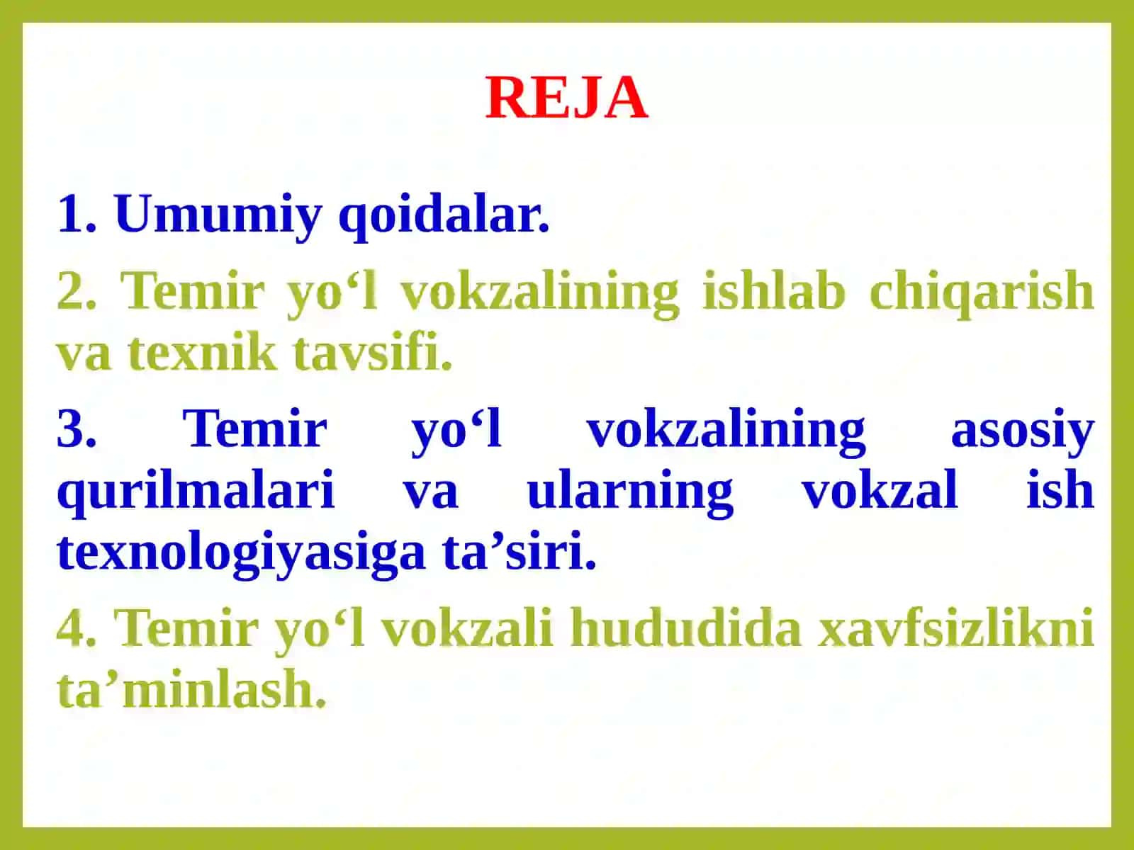 Temir yo‘l vokzallari ishini tashkil etish 2