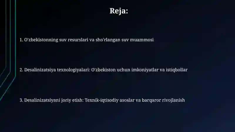 O'zbekistonning suv resurslari va sho'rlangan suv muammosi 2