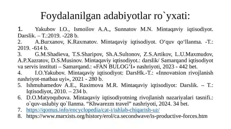 Ishlabchiqarish kuchlari nijoylashtirish qonuniyatlar va tamoyillari 2