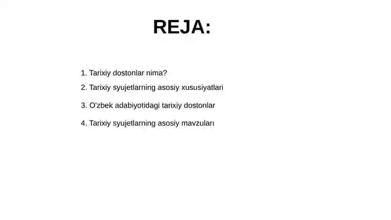 Tarixiy dostonlar va syujetlar 2