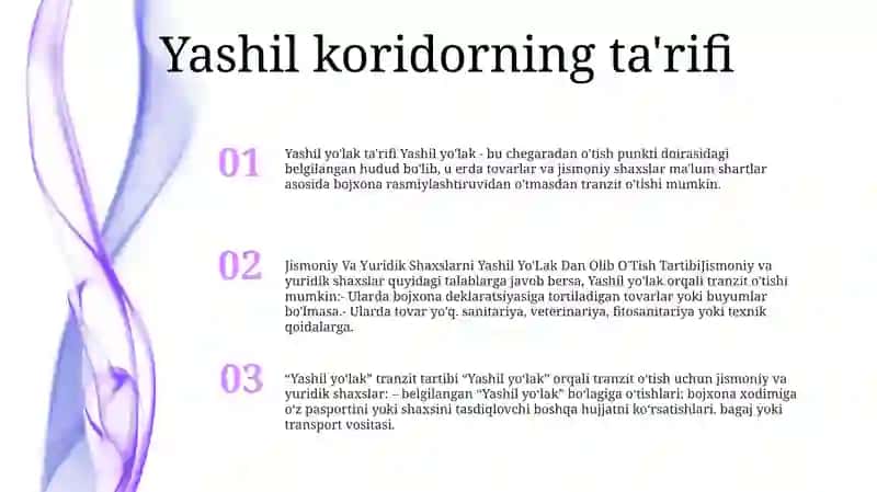 Jismoniy Va Yuridik Shaxslarni Yashil Yo'Lak Dan Olib O'Tish Tartibi 2