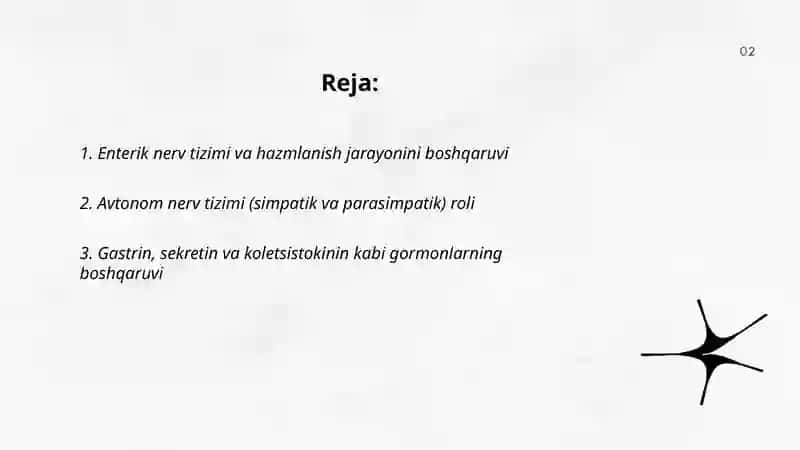 Enterik nerv tizimi va hazmlanish jarayonini boshqaruvi 2