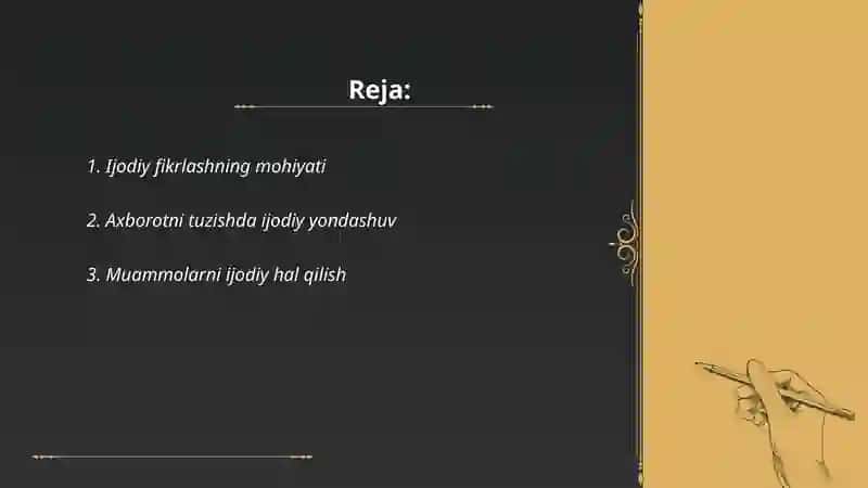 Ijodiy fikrlashning mohiyati 2