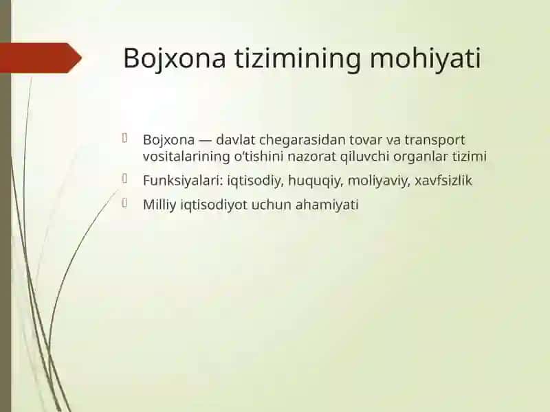 Bojxona ishini tashkil etish va boshqarish asoslari 2