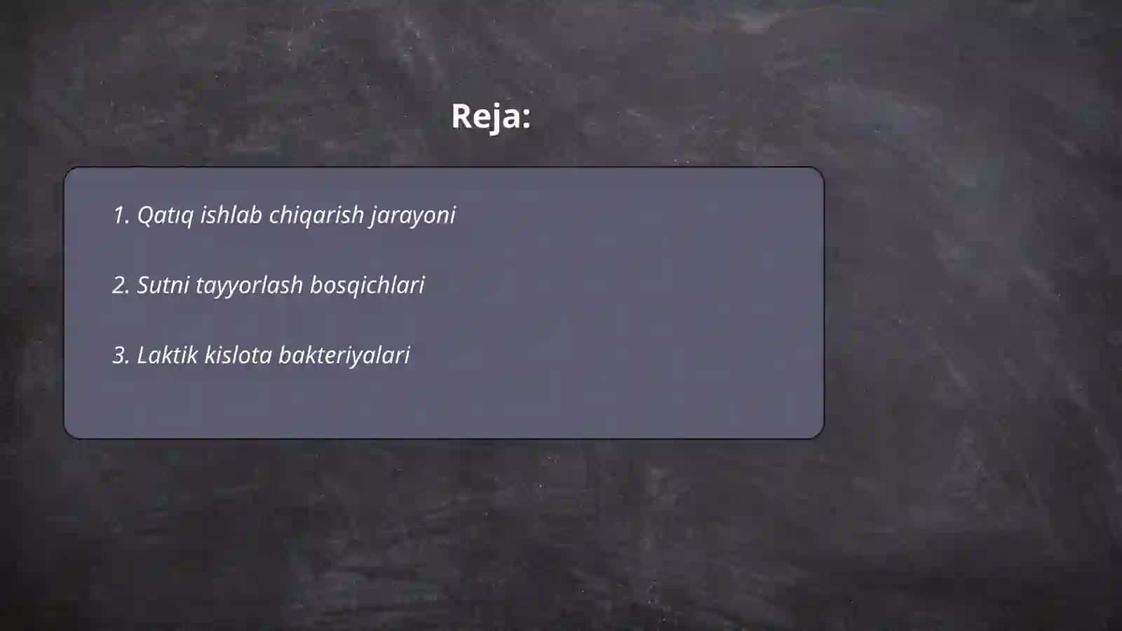Qatiq tayyorlash texnologiyasi 2