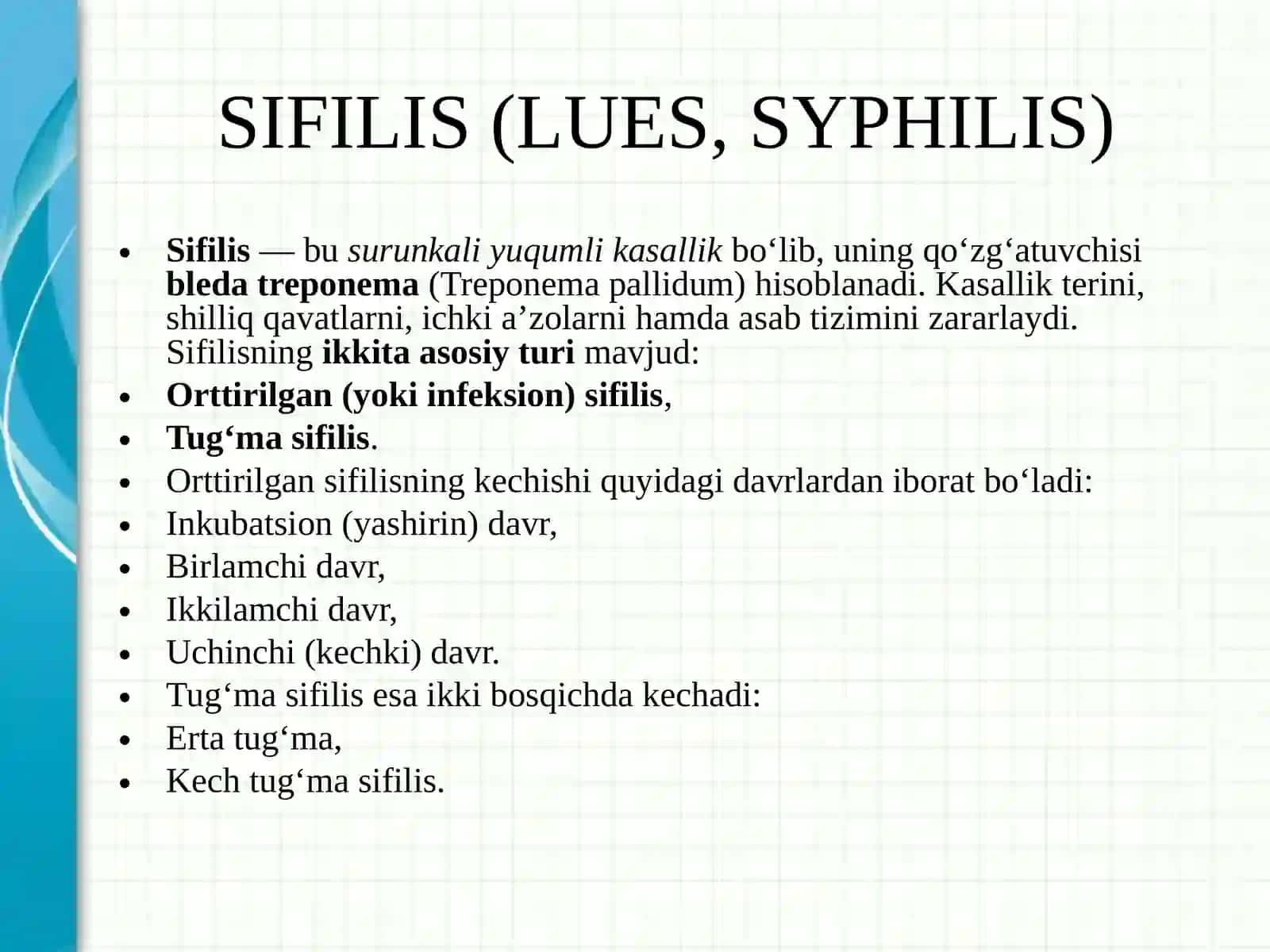 Tanosil kasalliklarini OBShQda namoyon bo’lishi. Zahm. Gonoreya. Stomatolog taktikasi. 2