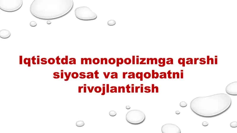 Iqtisodiy siyosatga kirish fanidan Taqdimot ishi 2