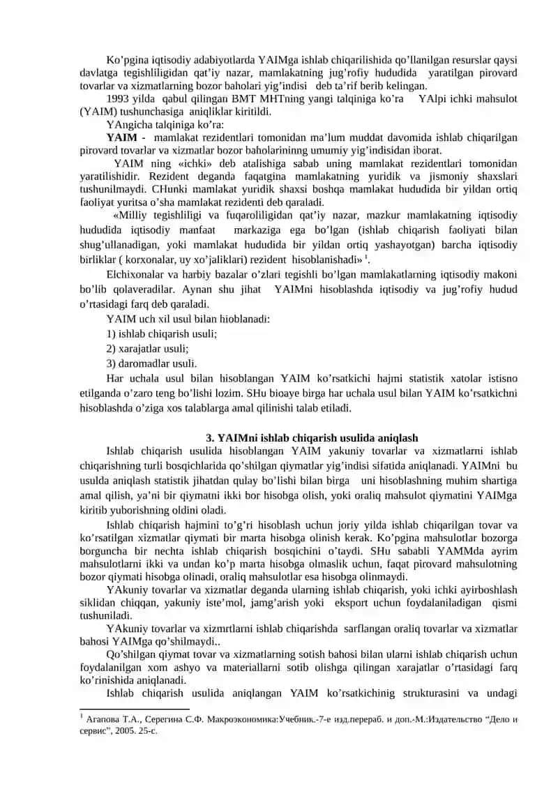 Milliy iqtisodiyotning oʼlchamlari va tarkibi 2