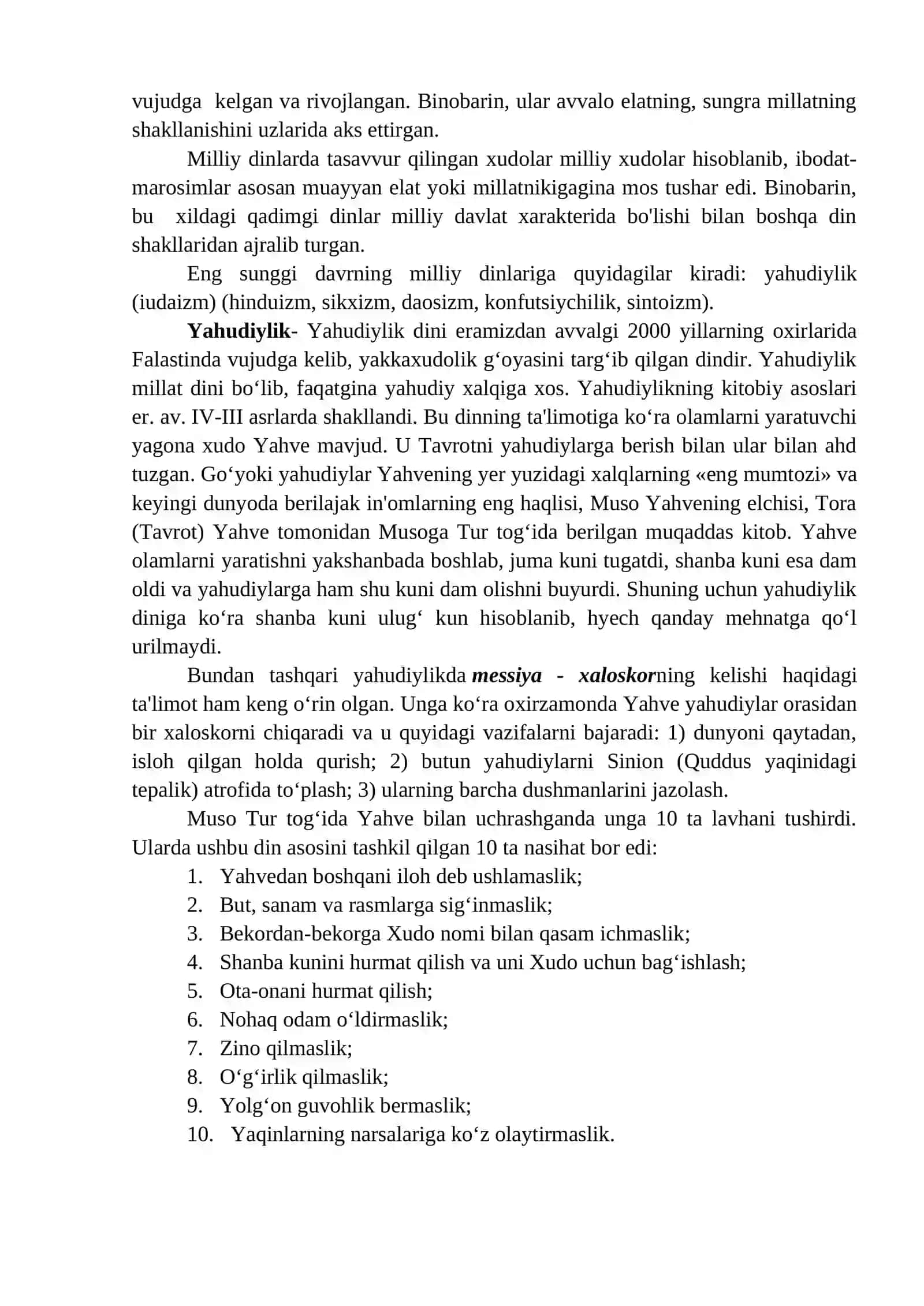 Milliy dinlar 2