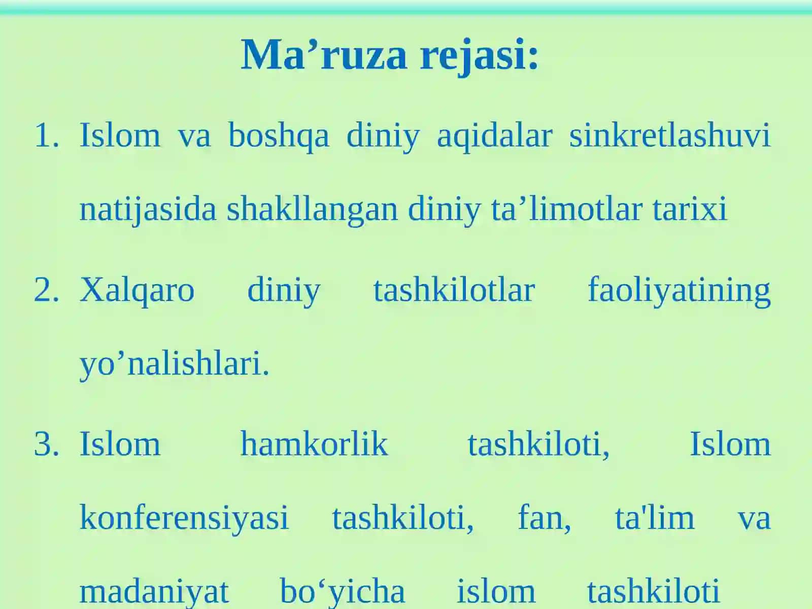 Zamonaviydiniy harakatlar va sektalar 2