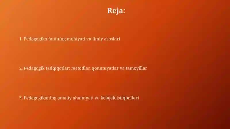 Pedagogika fan sifatida 2