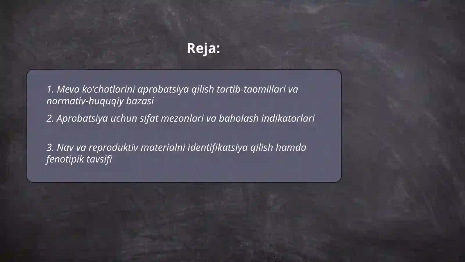Meva koʻchatlarini aprobatsiya qilish 2