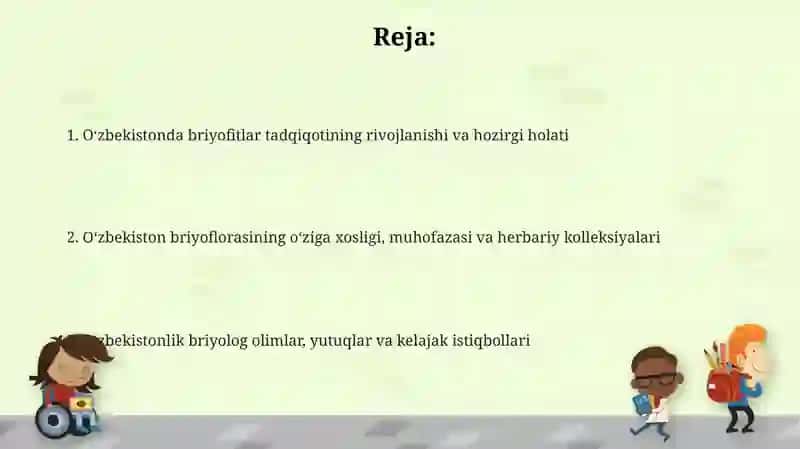 Ôzbekistonda yôsintoifalar(Bryophyta) oʻrganilishi holati va hissa qôshayotgan ôzbek olimlari 2
