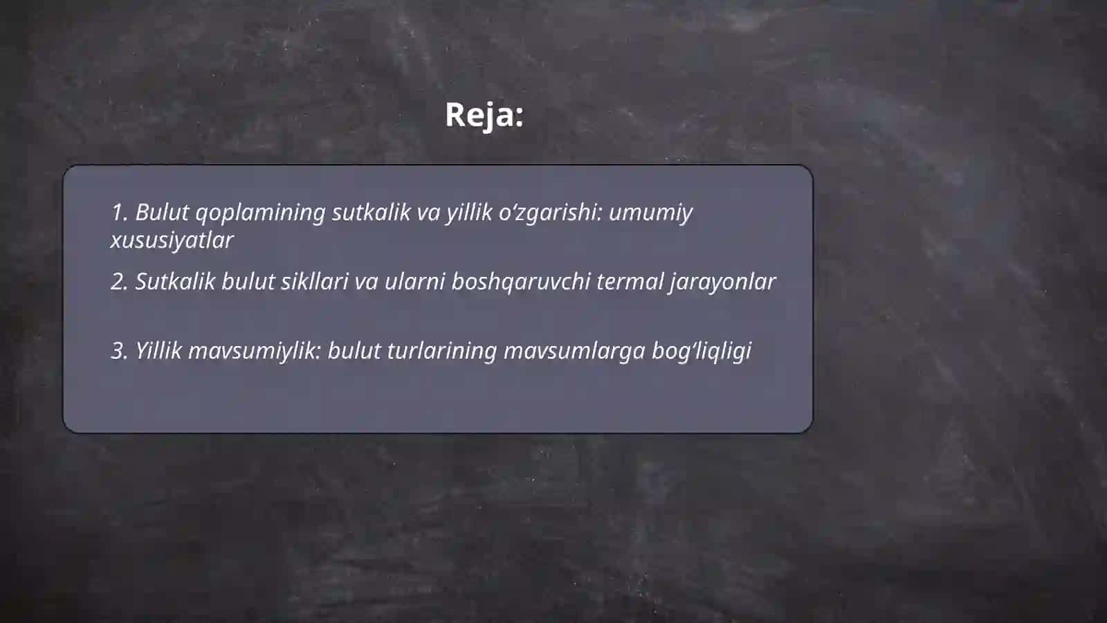 Bulutlarning sutkalil va yillik oʻzgarishi 2