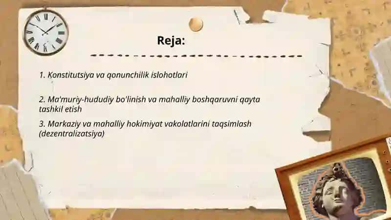Konstitutsiya va qonunchilik islohotlari 2