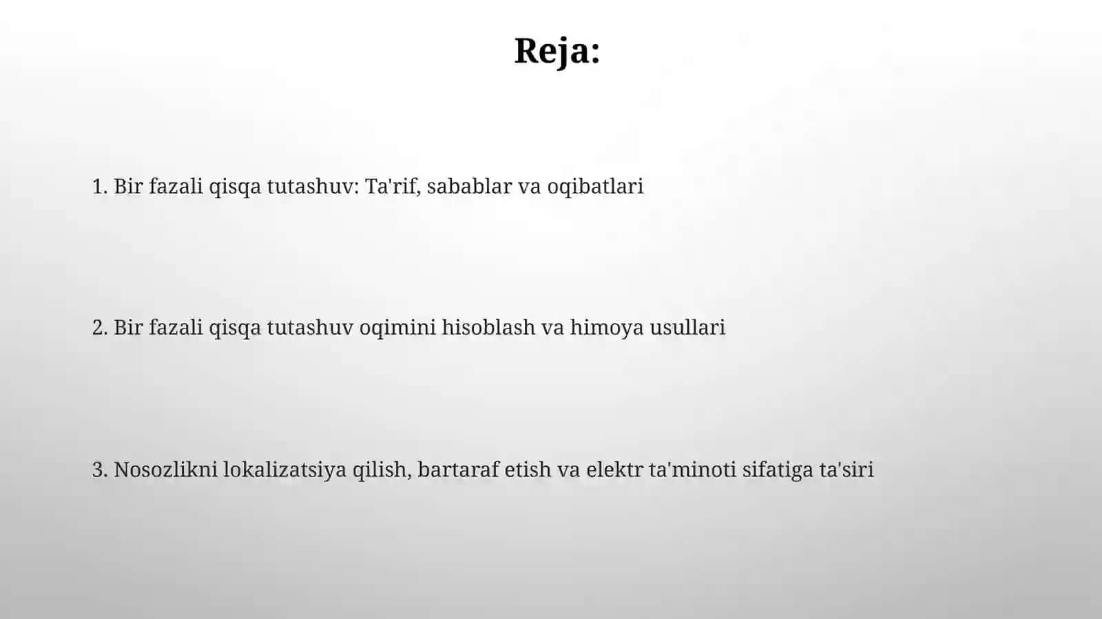 Energetikada Birfazali qisqa tutashuv 2