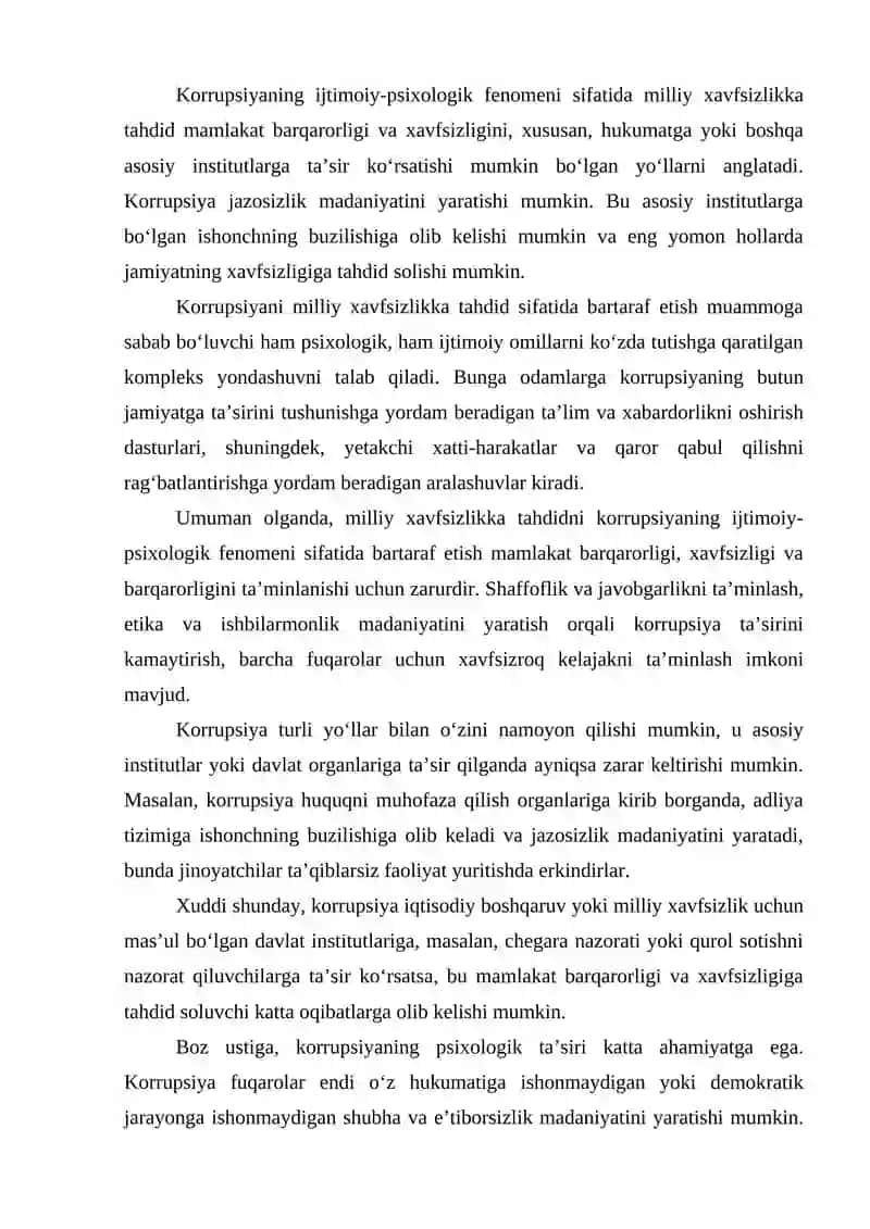 KORRUPSION AMALIYOT MILLIY XAVFSIZLIKKA TAXDID SIFATIDA 2