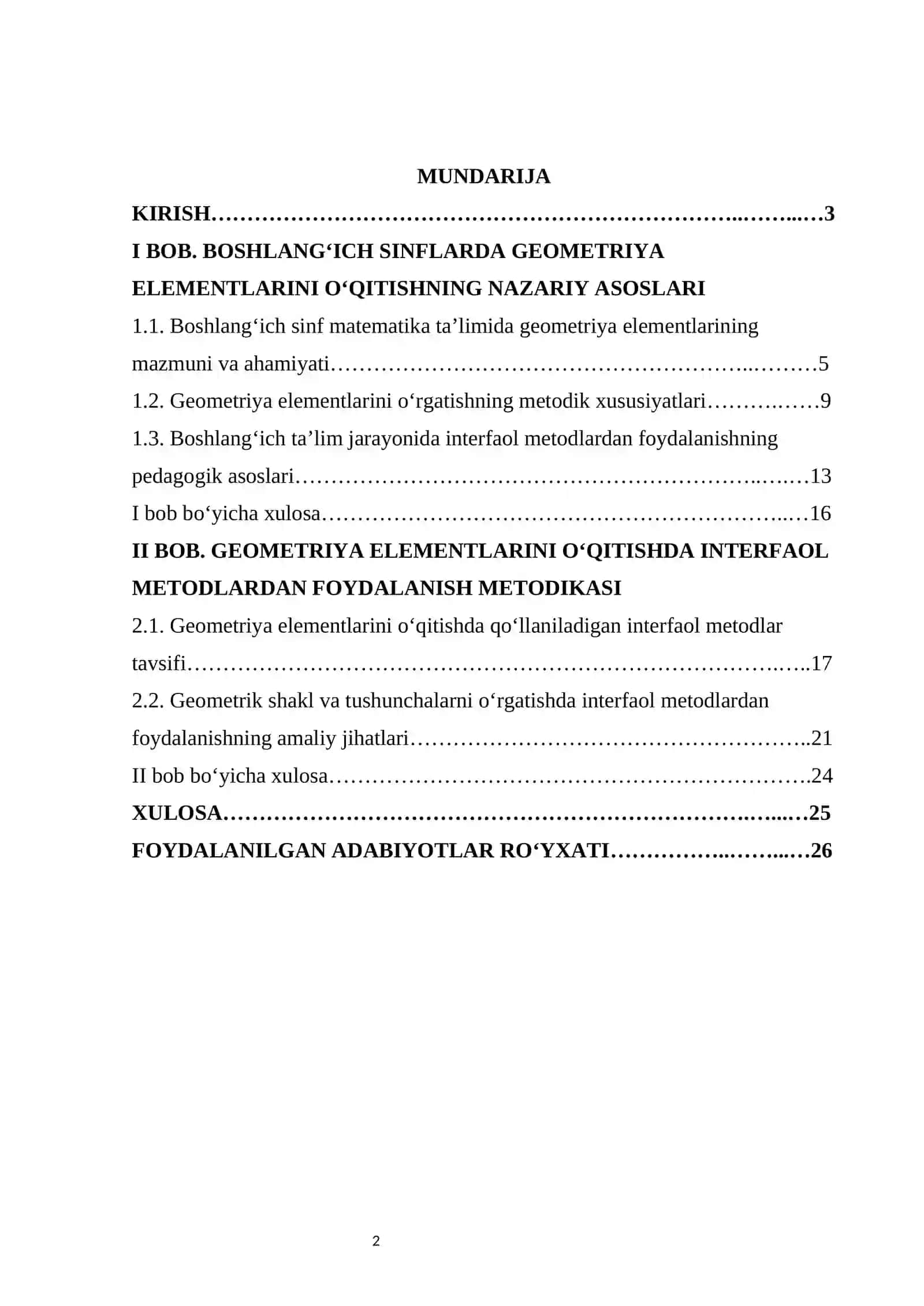 Boshlang‘ich sinflarda geometriya elementlarini o‘rgatishda interfaol metodlardan foydalanish 2