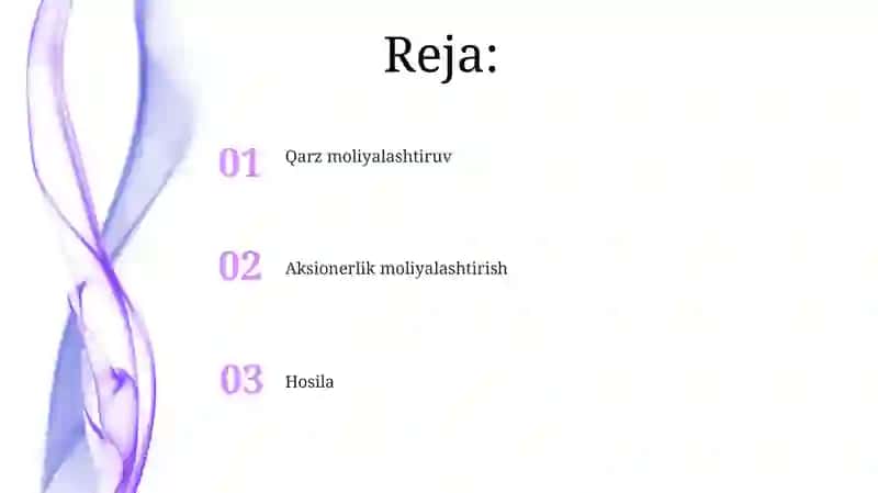 Investitsiyalar moliyalashtirish va moliyaviy vositalar 2