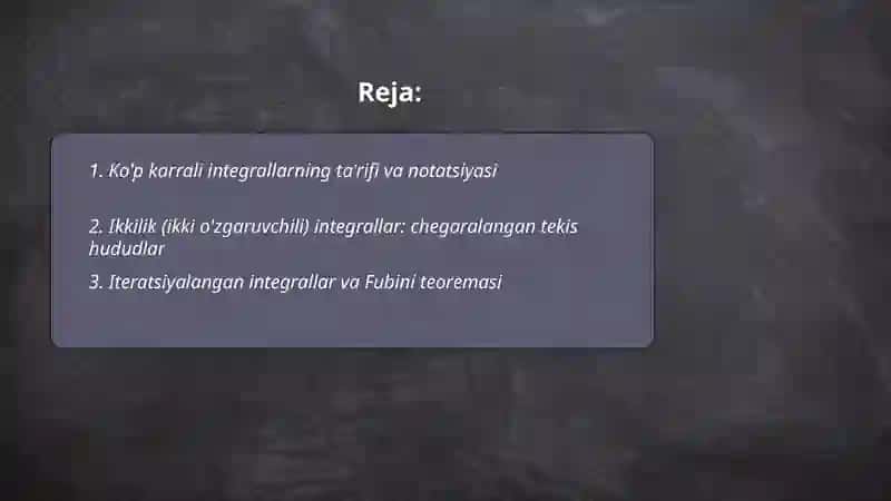 Kup karrali intgrallar 2