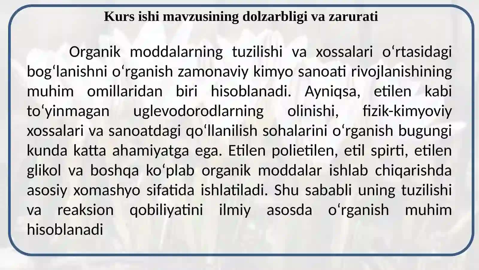 Organik moddalarning tuzilish nazariyasi 2