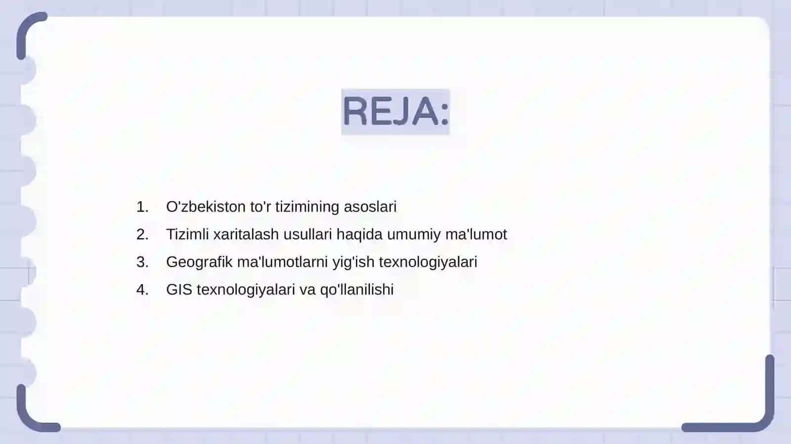 O'zbekiston to'r tizimli xaritalash usullarini o'rganish 2